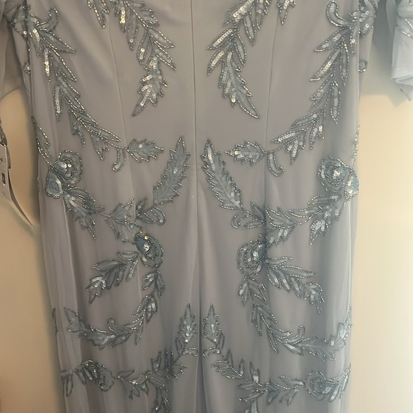 Elegant Ethereal Icy Blue Sequin Formal Dress with Sheer Accents - Picture 8 of 8